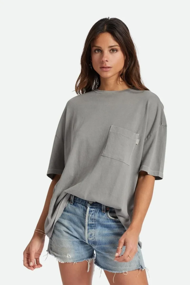 oversized boyfriend pocket tee washed black