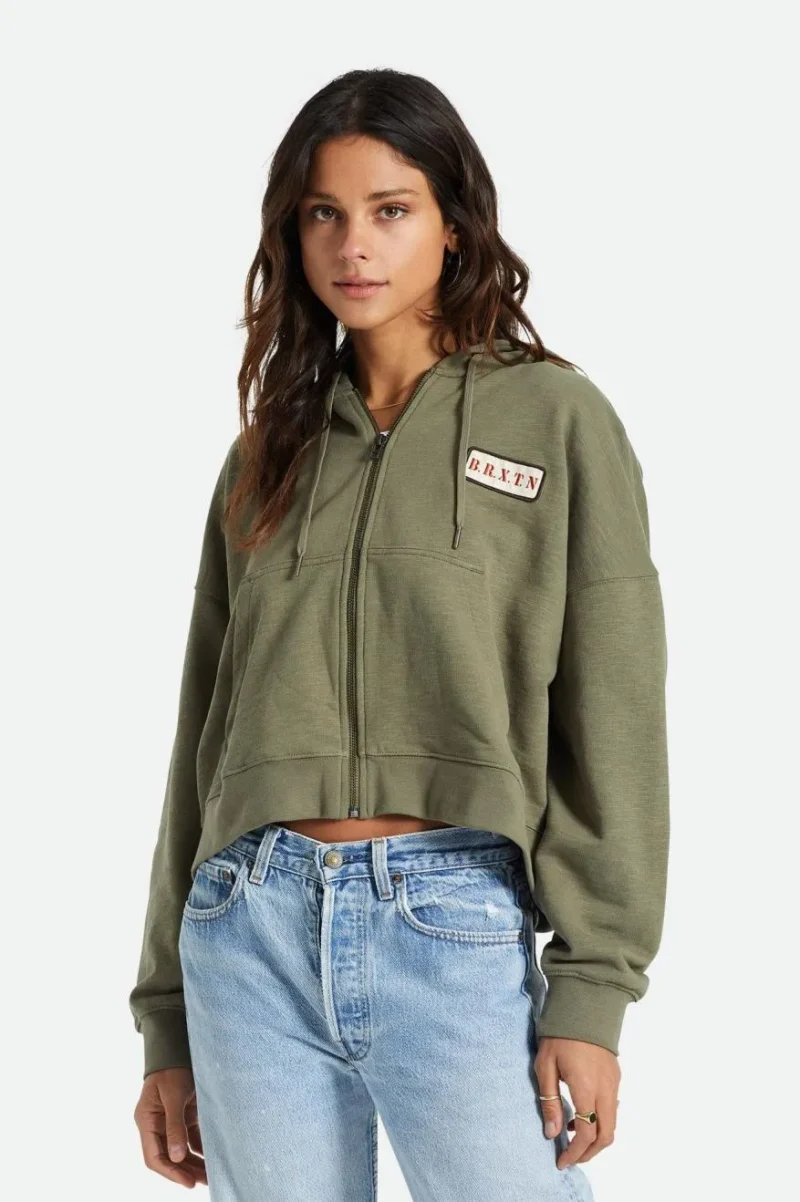 oversized olive zip hoodie casual comfort