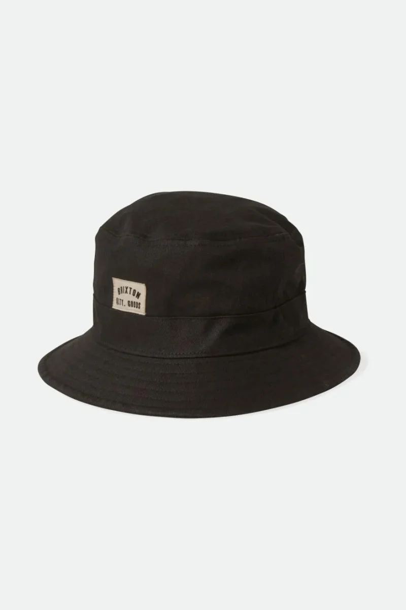 packable black woodburn bucket hat sol wash