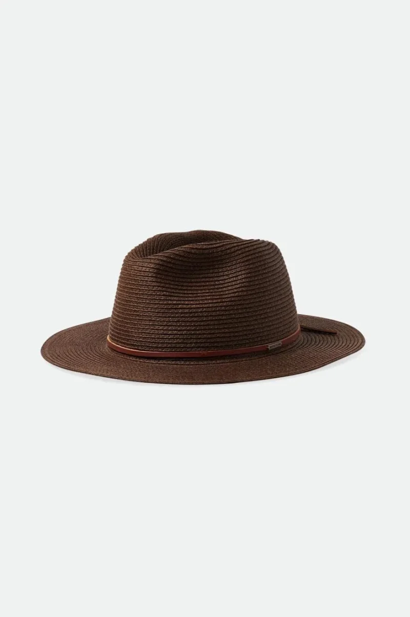 packable dark earth fedora hat wesley straw