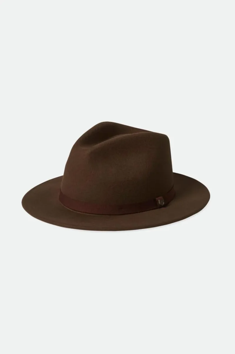 packable fedora hat dark earth