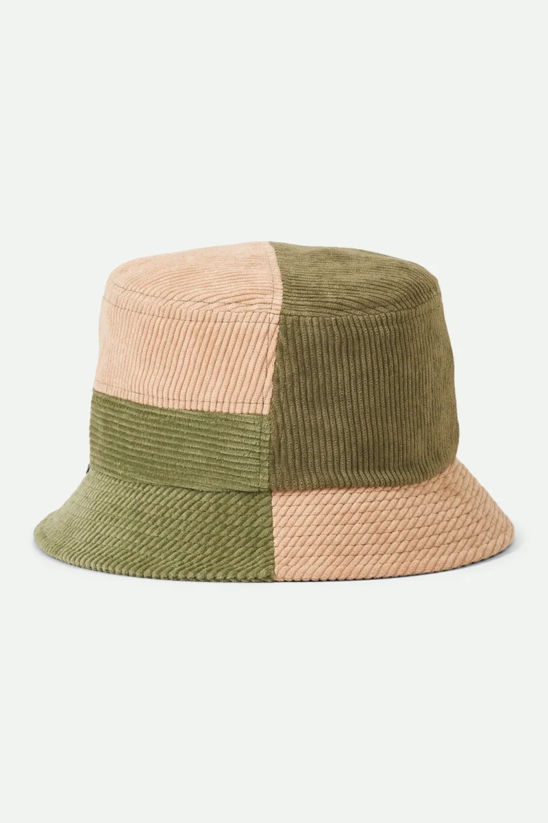 packable military olive bucket hat with mermaid design