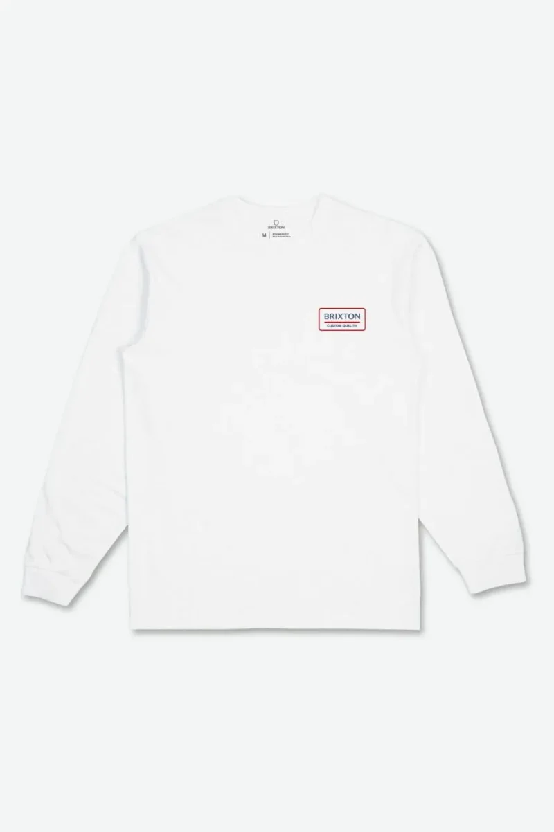 palmer long sleeve tee white blue red hawaiian