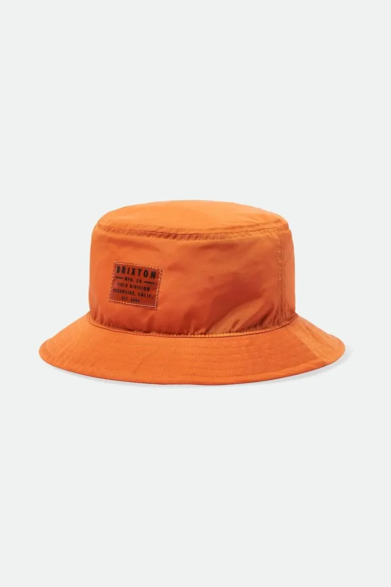 paradise orange vintage nylon packable bucket hat