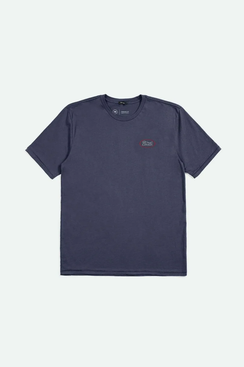 parsons semi tailored short sleeve t shirt washed navy grey brick