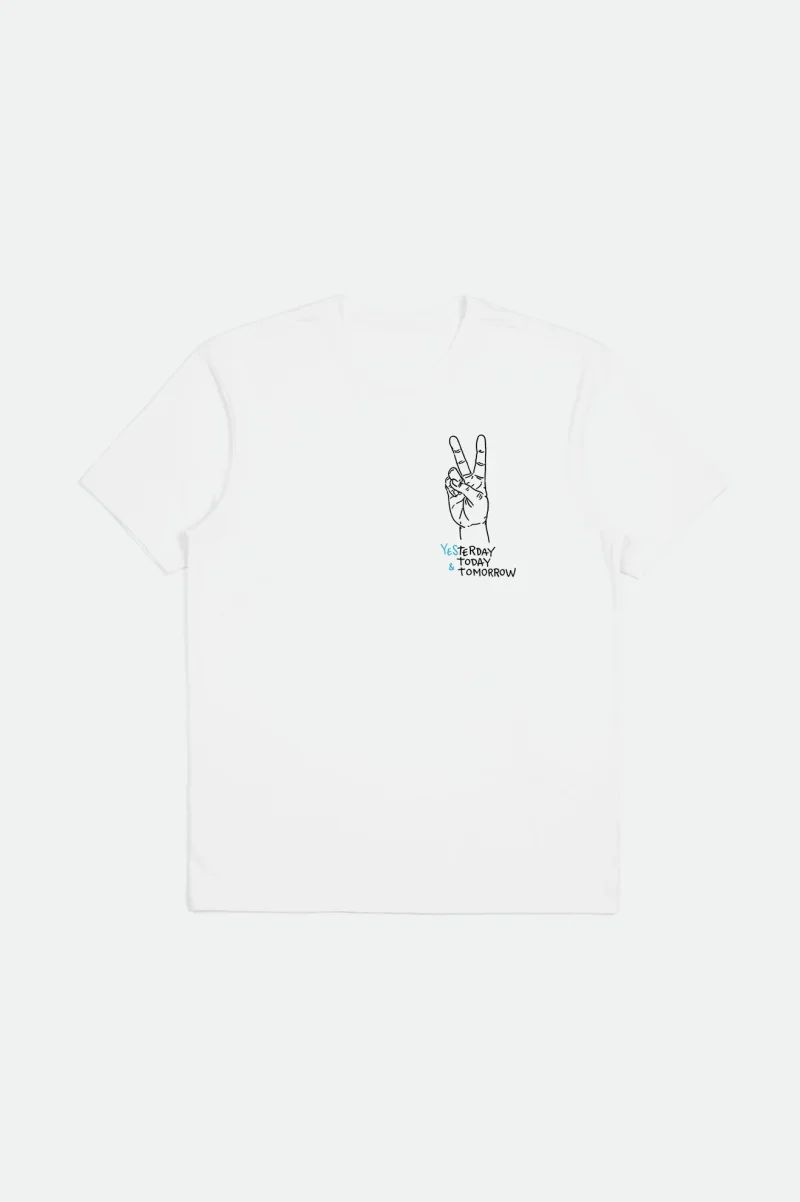 peace white tailored short sleeve tee