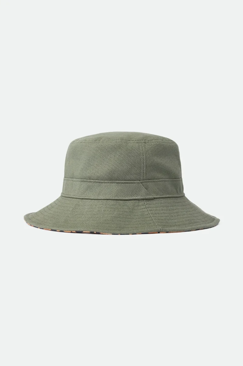 petra packable bucket hat military olive leopard print