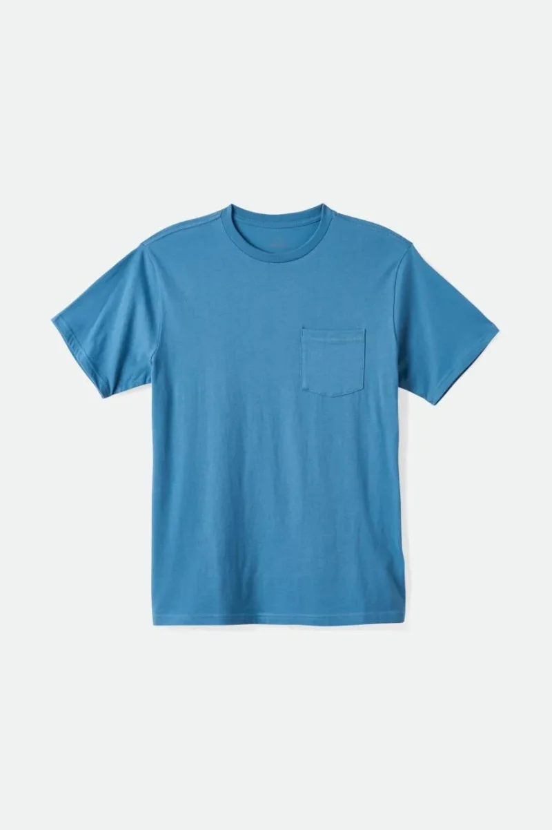 premium cotton pocket tee blue heaven