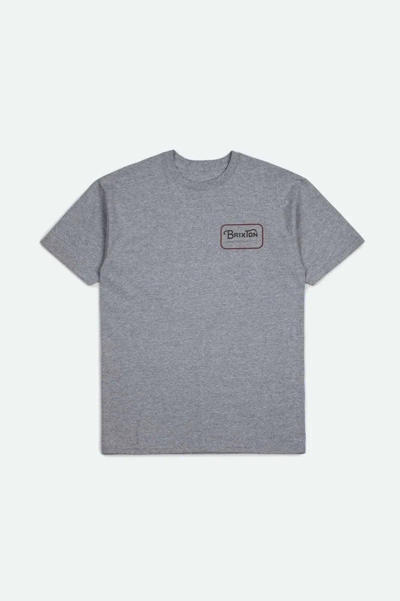 premium s s t shirt heather grey washed black red