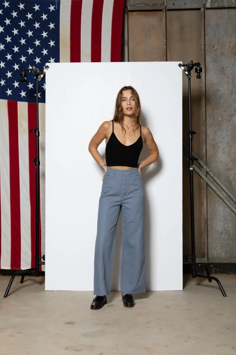 providence wide leg pants in flint blue