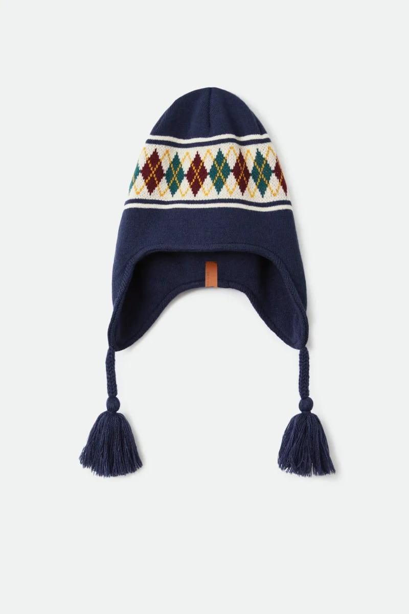 ralphie navy earflap beanie soft washed finish