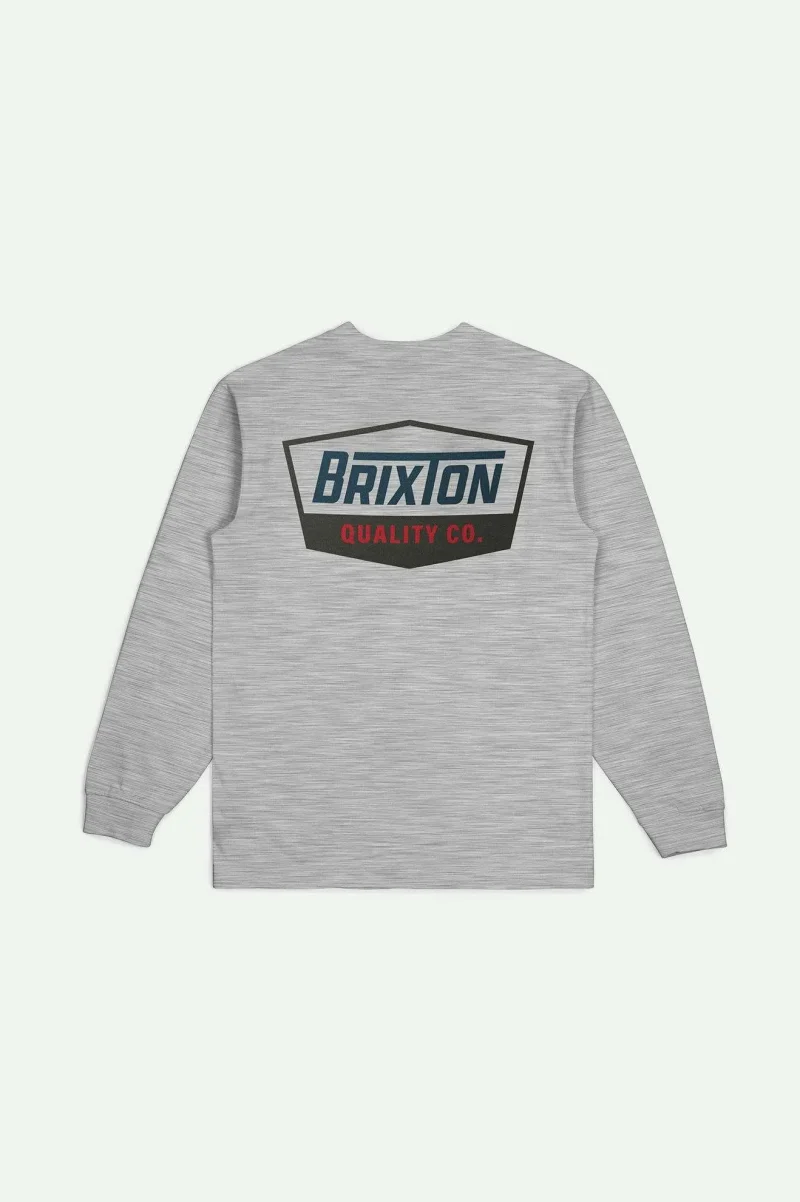 regal long sleeve t shirt heather grey navy brown