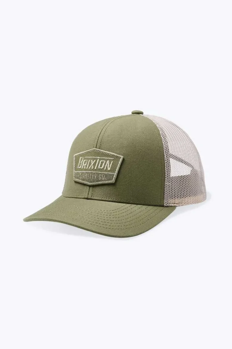 regal olive surplus trucker hat sand accents