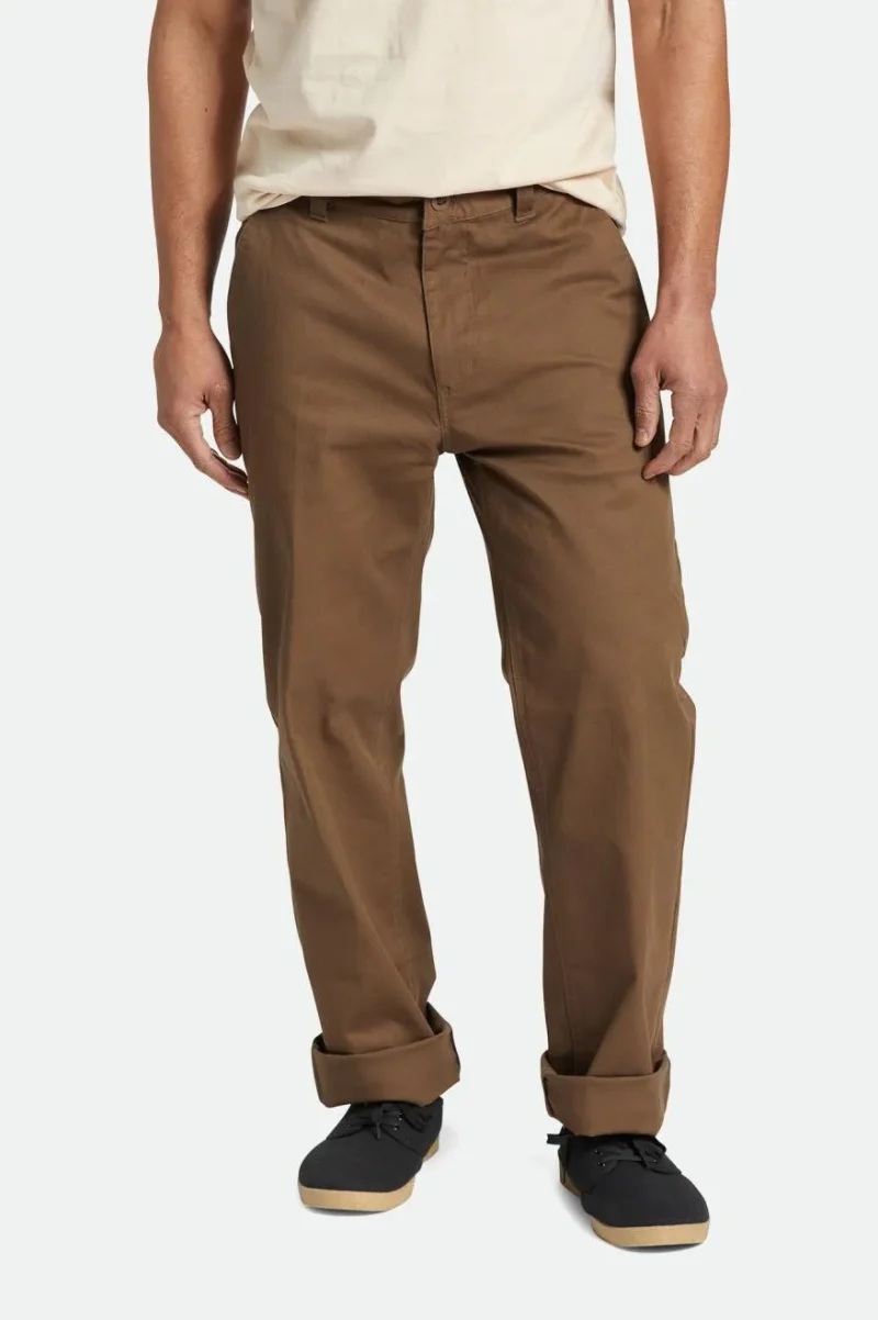 relaxed chino pants dark earth