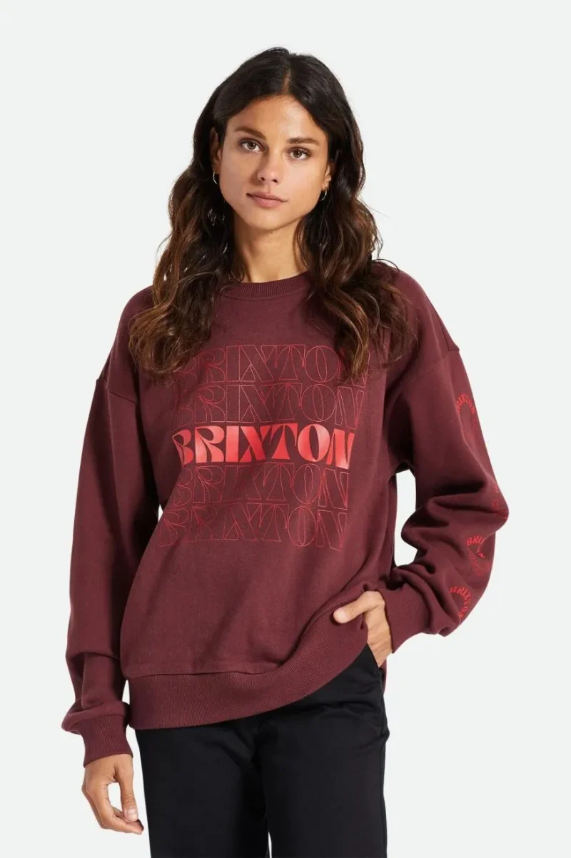 retro femme mahogany crewneck sweater