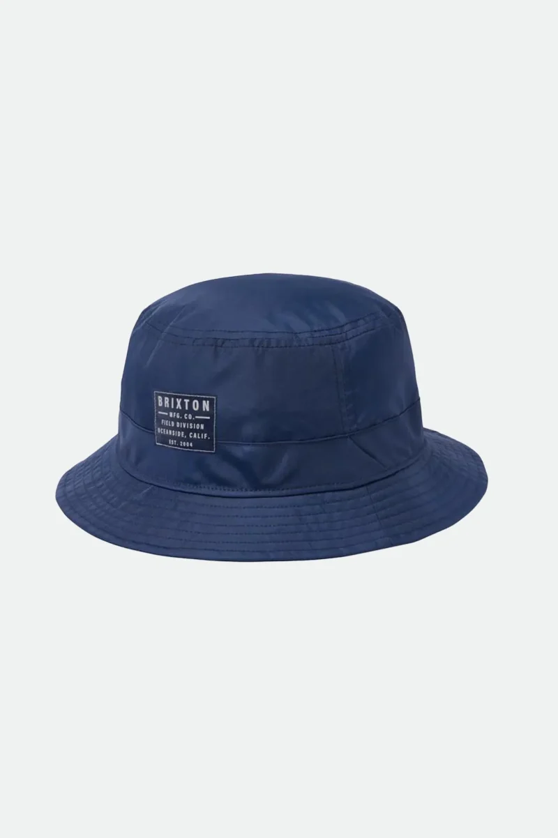 retro nylon foldable bucket hat washed navy