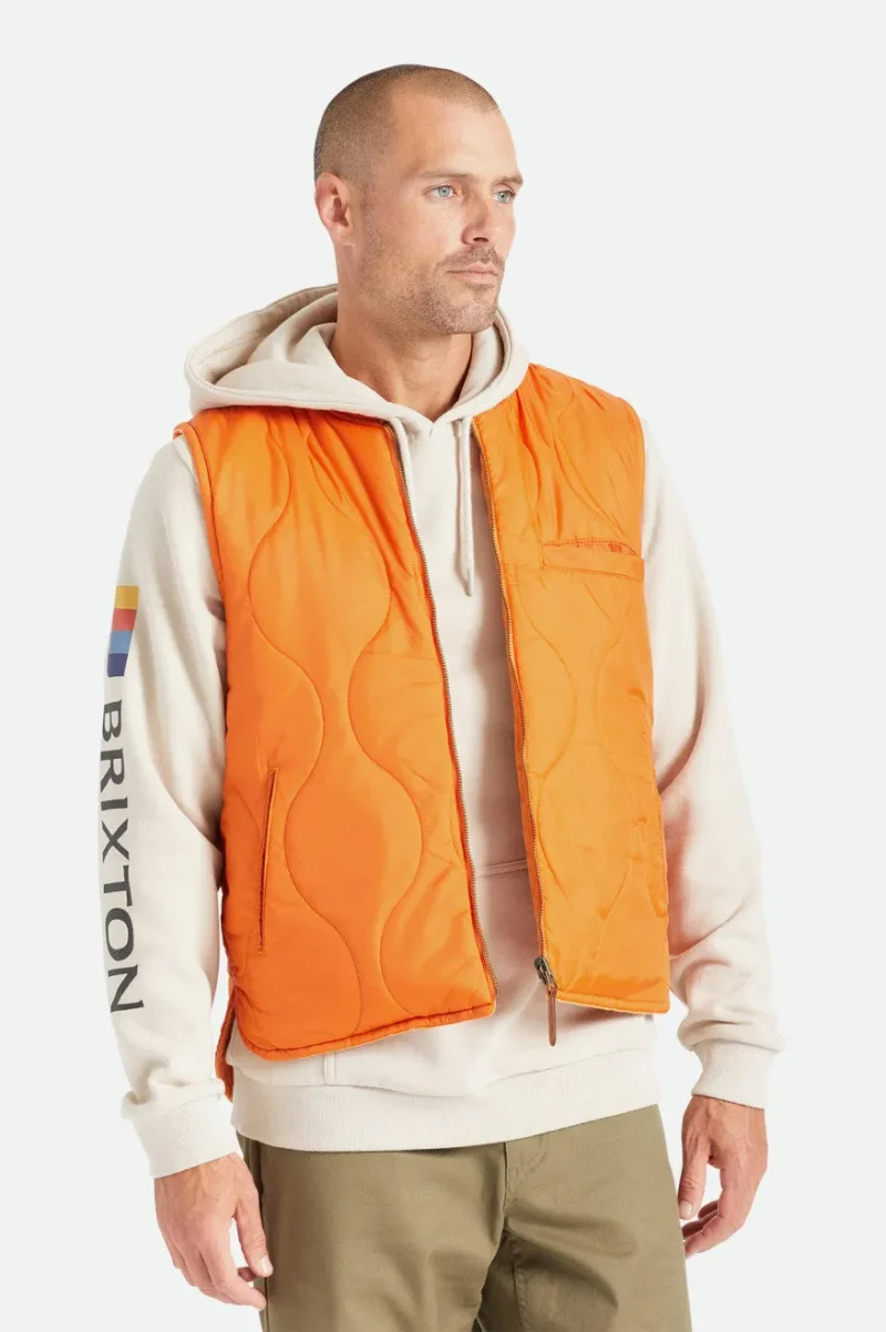 reversible burnt orange vest abraham