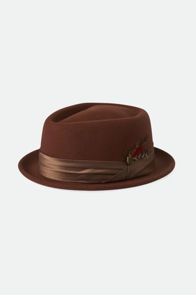 sepia bronze stout pork pie hat