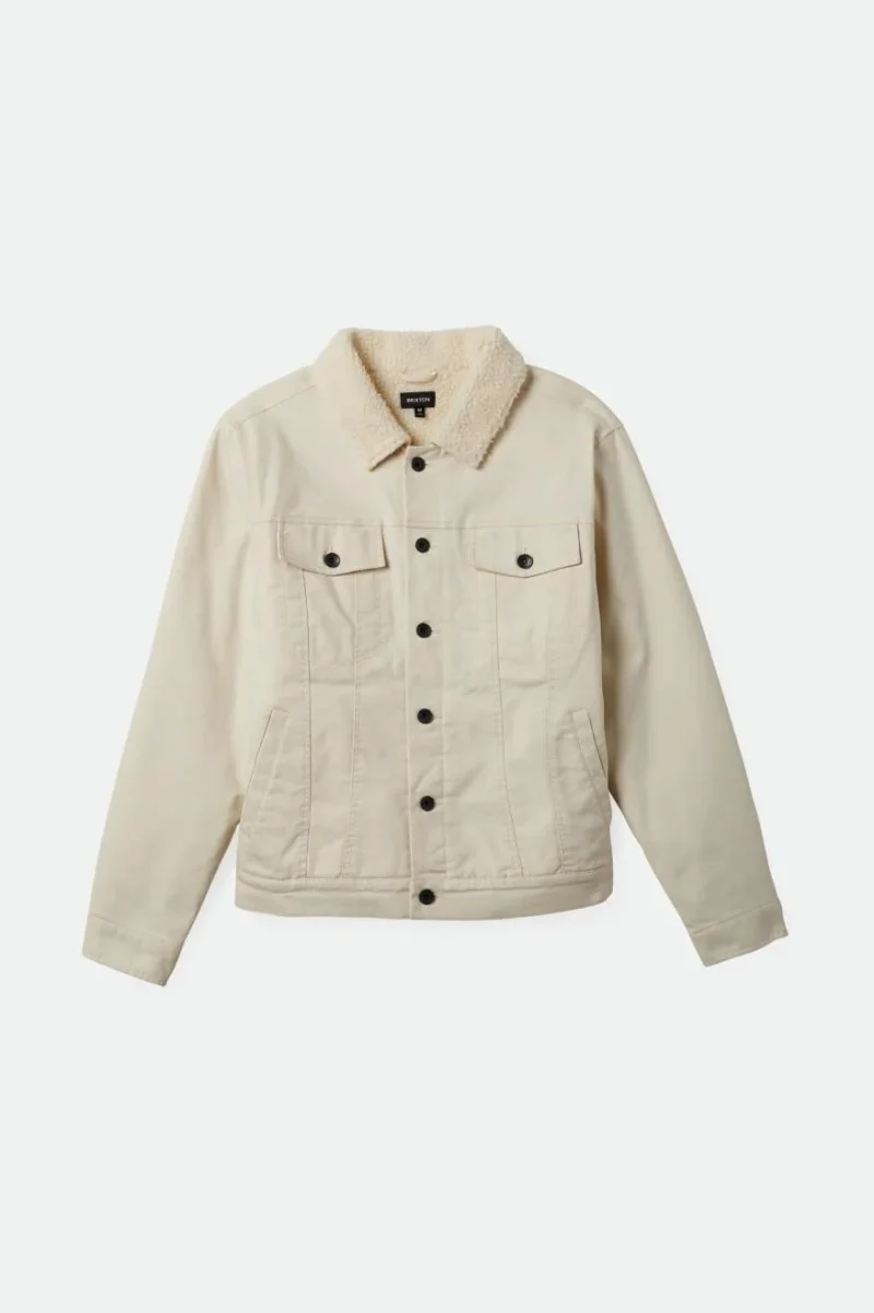 sherpa lined stretch trucker jacket natural