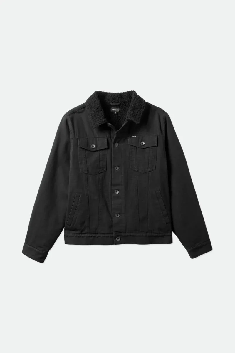 sherpa lined trucker jacket black