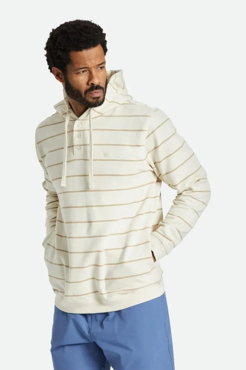 slub french terry henley hoodie whitecap sand