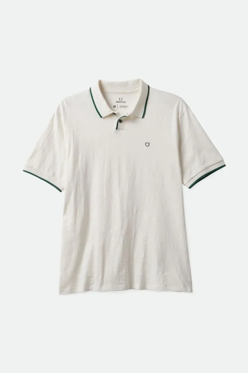 slub off white spruce short sleeve polo