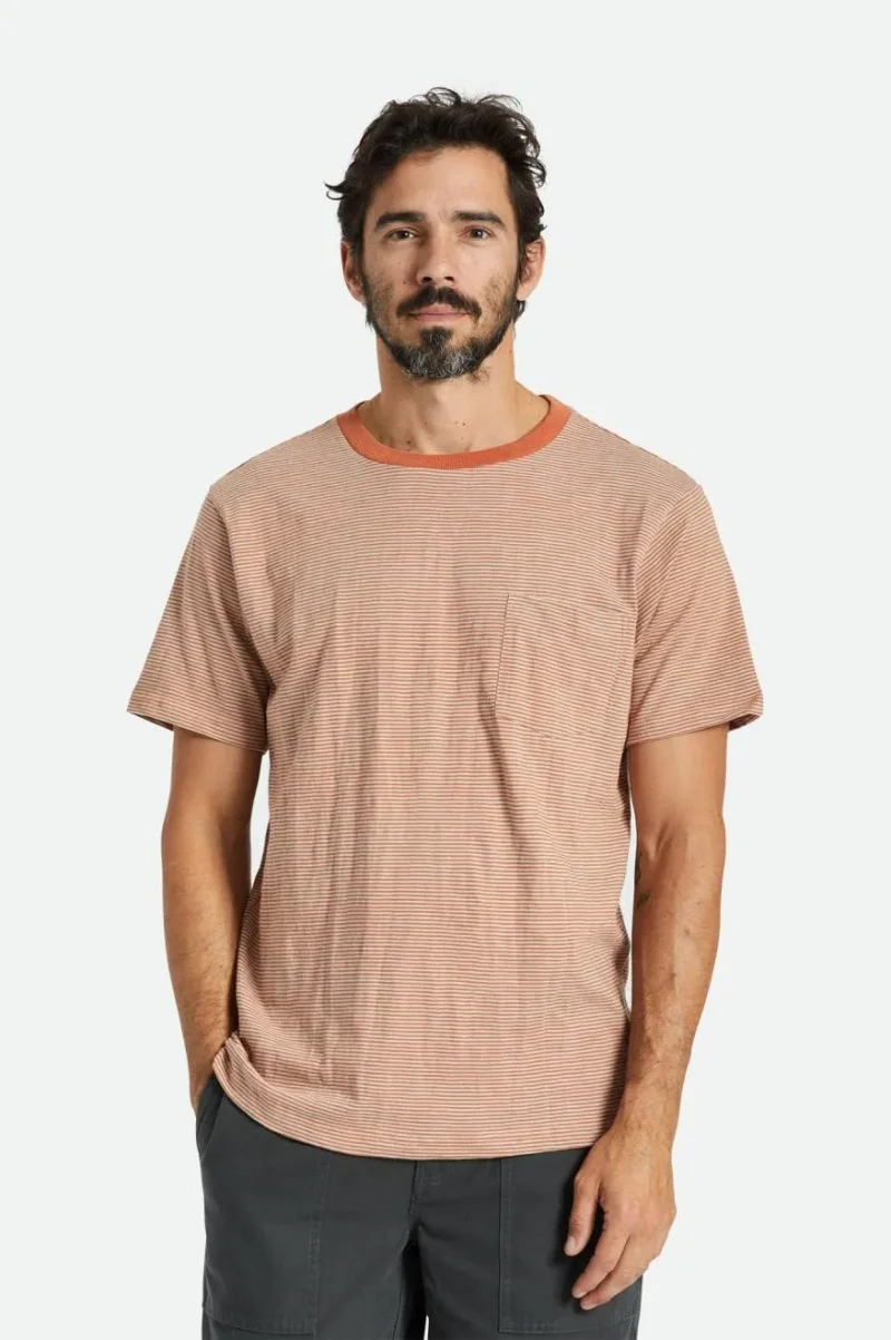 slub pocket tee orange paradise mineral grey