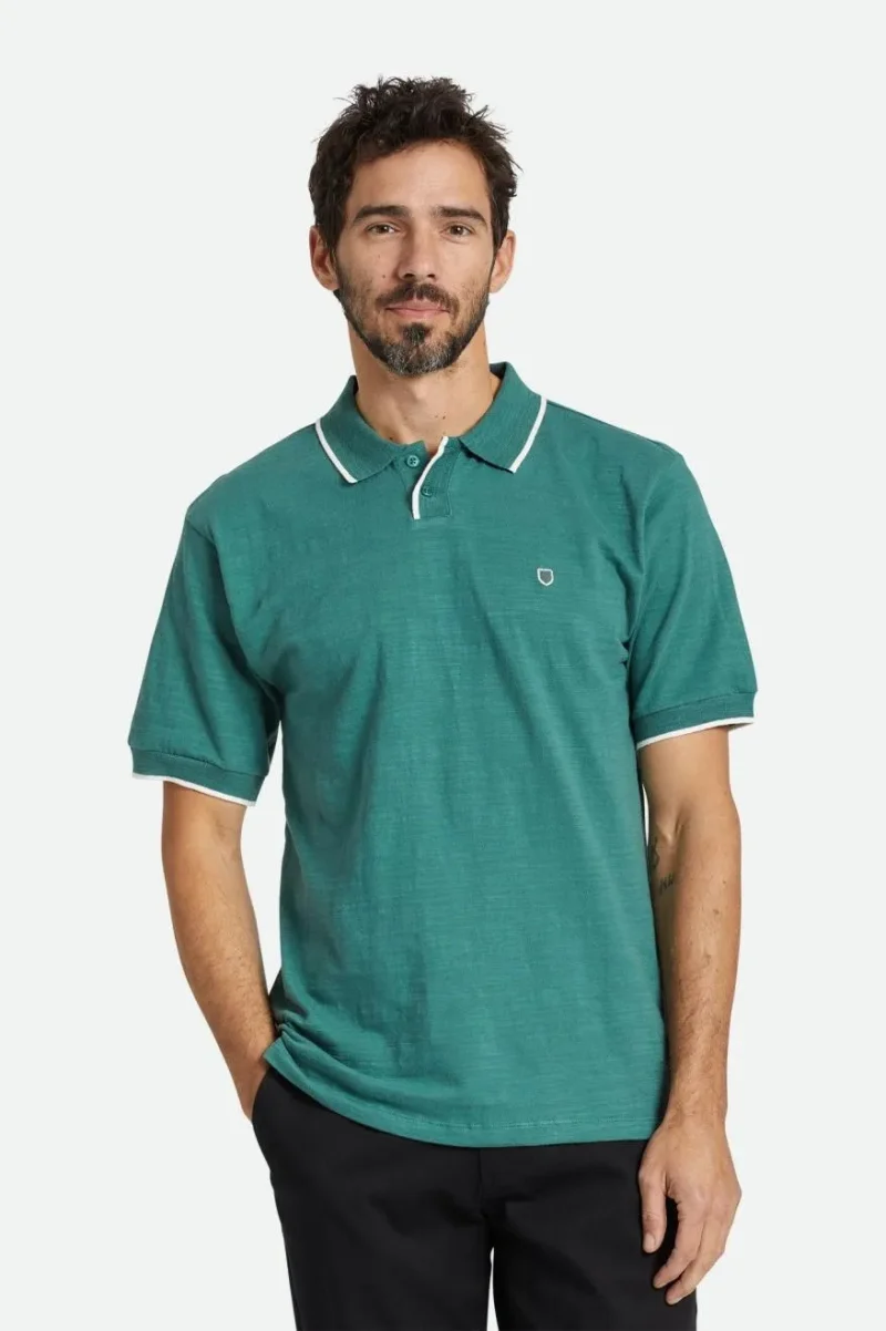 slub s s polo shirt spruce off white