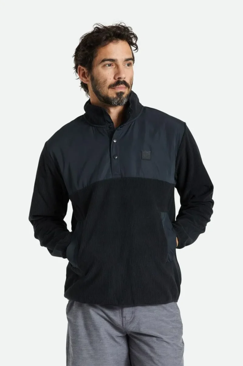 soft micro fleece mock neck black