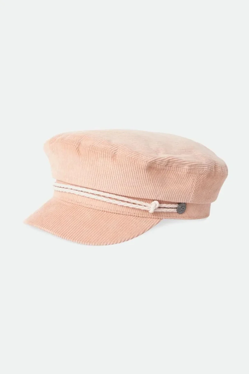 soft pink cord fiddler fisherman cap