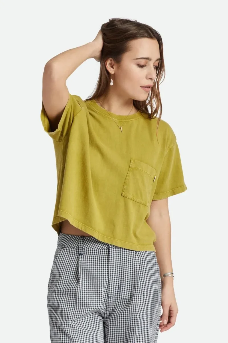 soft pocket tee moss green