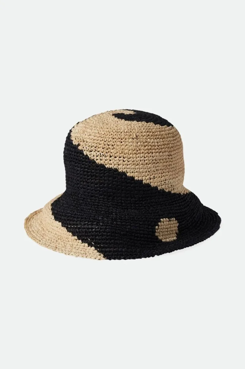 straw bucket hat whitecap black