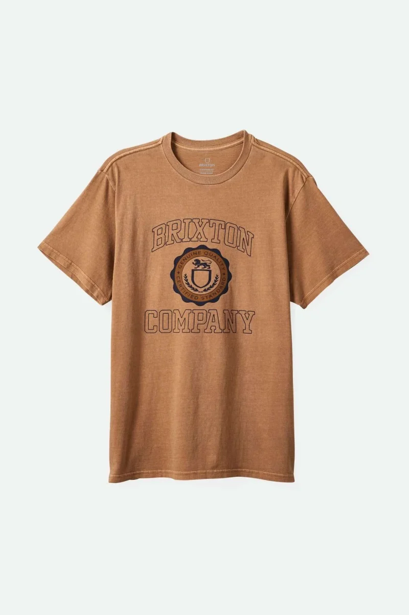 tobacco brown university worn wash short sleeve tee