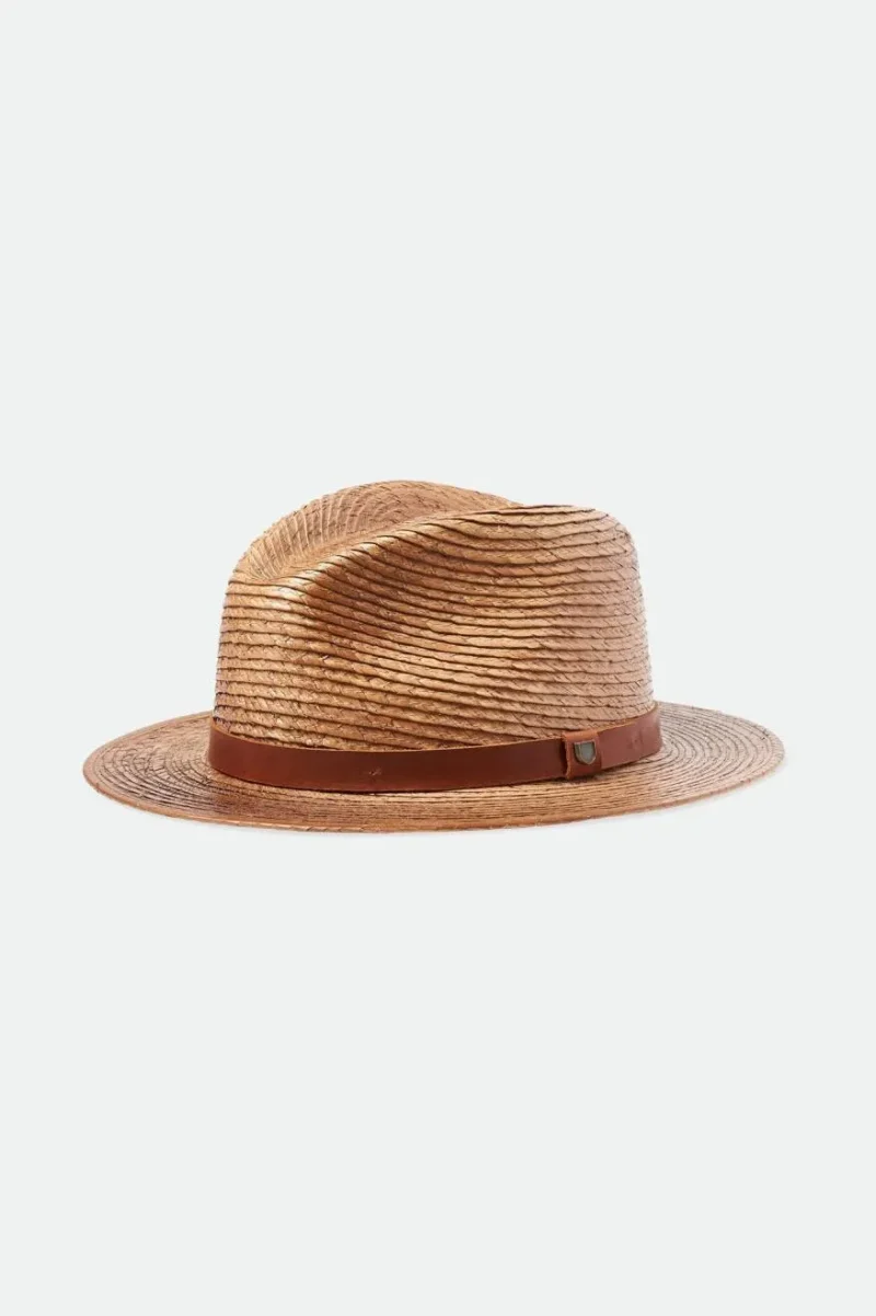 toffee straw fedora hat classic messer style