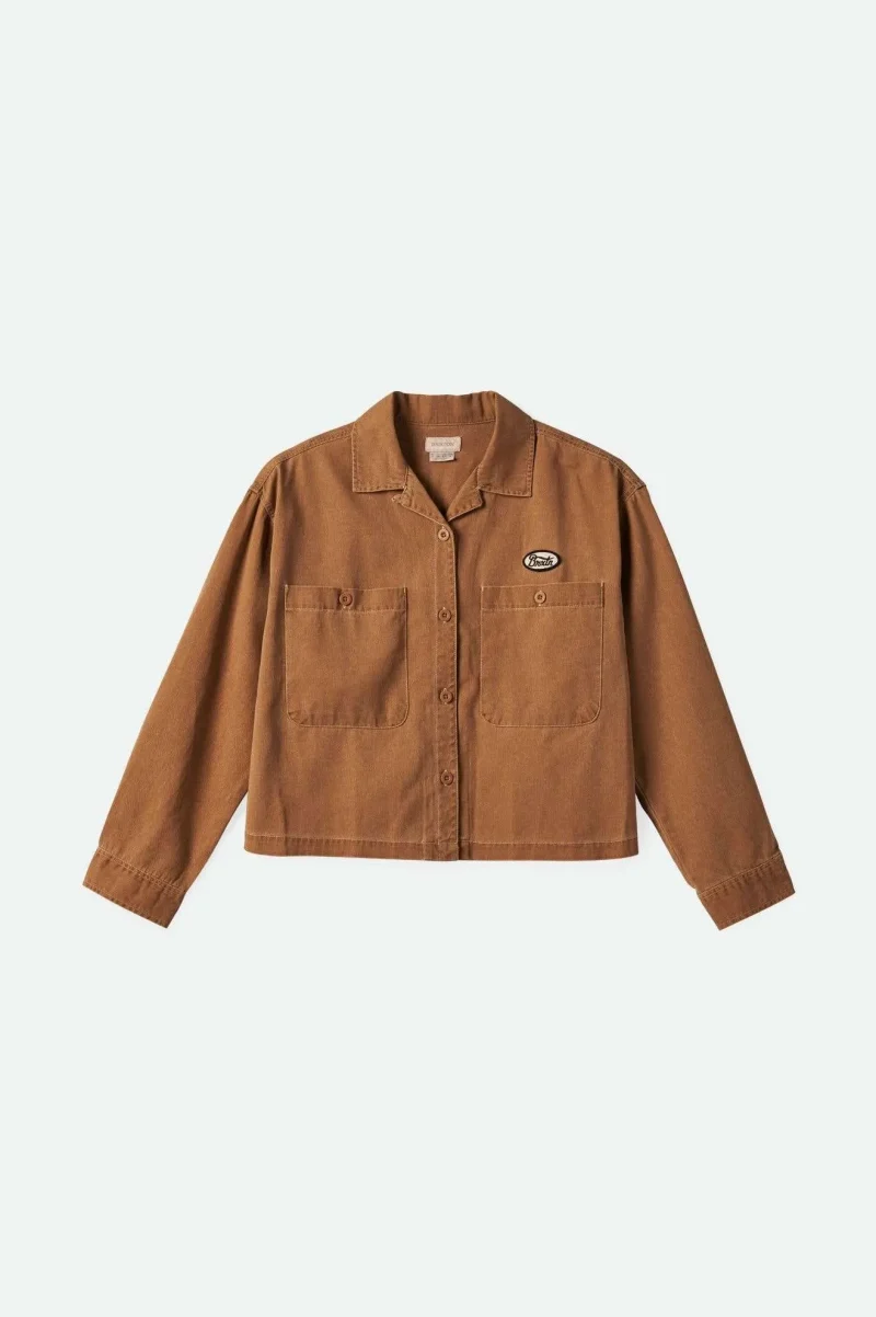 utopia long sleeve overshirt washed copper