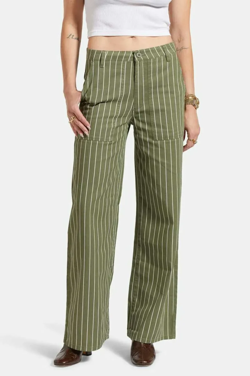 vintage olive pinstripe military pants lightweight surplus