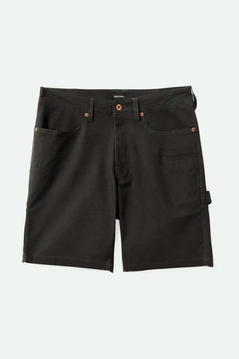 washed black carpenter stretch shorts