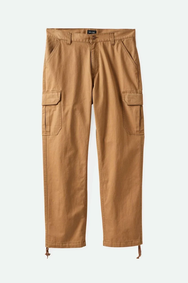 waypoint herringbone cargo pants tobacco brown