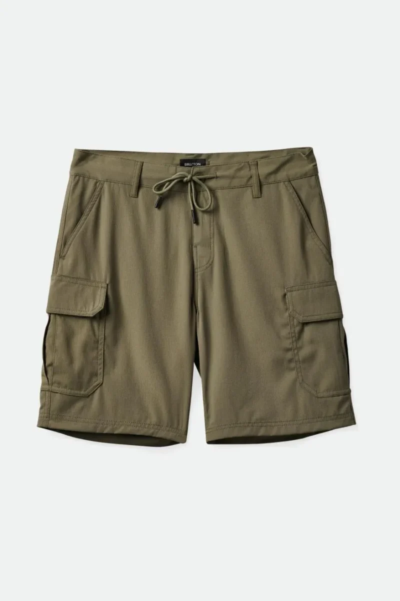 waypoint olive nylon cargo utility shorts