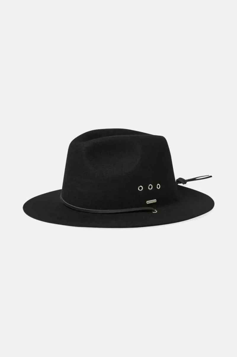 wesley packable fedora hat black