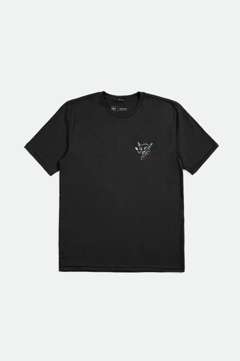 wolf tailored short sleeve tee black