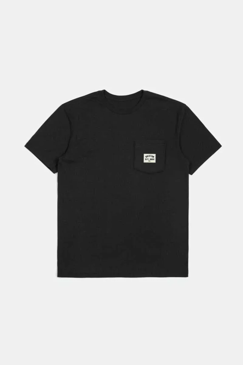 woodburn black tailored pocket t shirt short sleeve